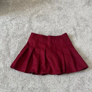Elegant Burgundy Skater Skirt